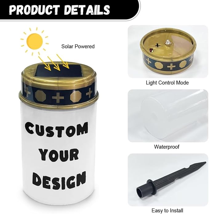 HUGS IDEA Custom Cemetery Lights for Pet Graves Personalized Grave Lights with Picture Personalized Religious | Lumora