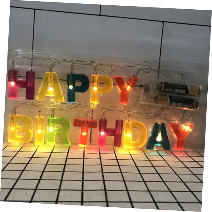 Unomor 1set Led String Lights Letter Style Birthday Lamp String for Home Party Decorations Warm Festival Lights for | Lumora