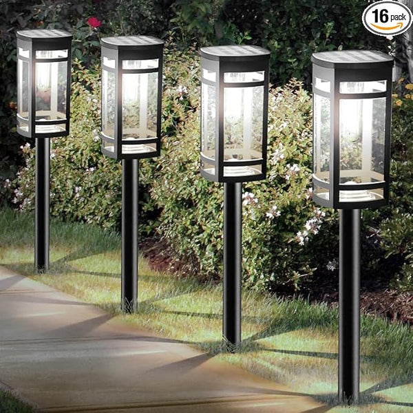 EXCMARK 16 Pack Solar Lights Outdoor Waterproof for Garden Pathway Walkway Driveway Yard Lawn Decorative Landscape | Lumora