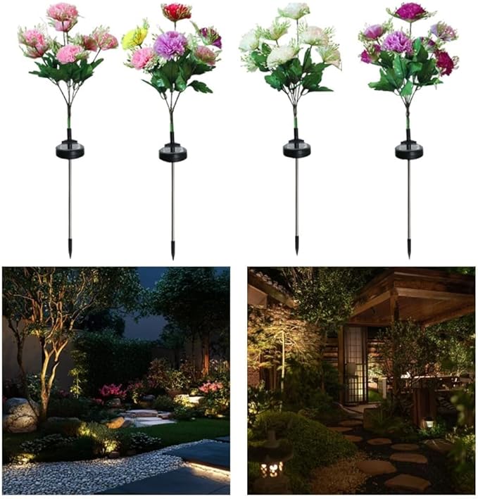 2 Pack Solar Garden Lights IP65 Waterproof LED Stakes 70cm Outdoor Decorative Lighting for Patio Path Lawn Balcony Fence(Purple)