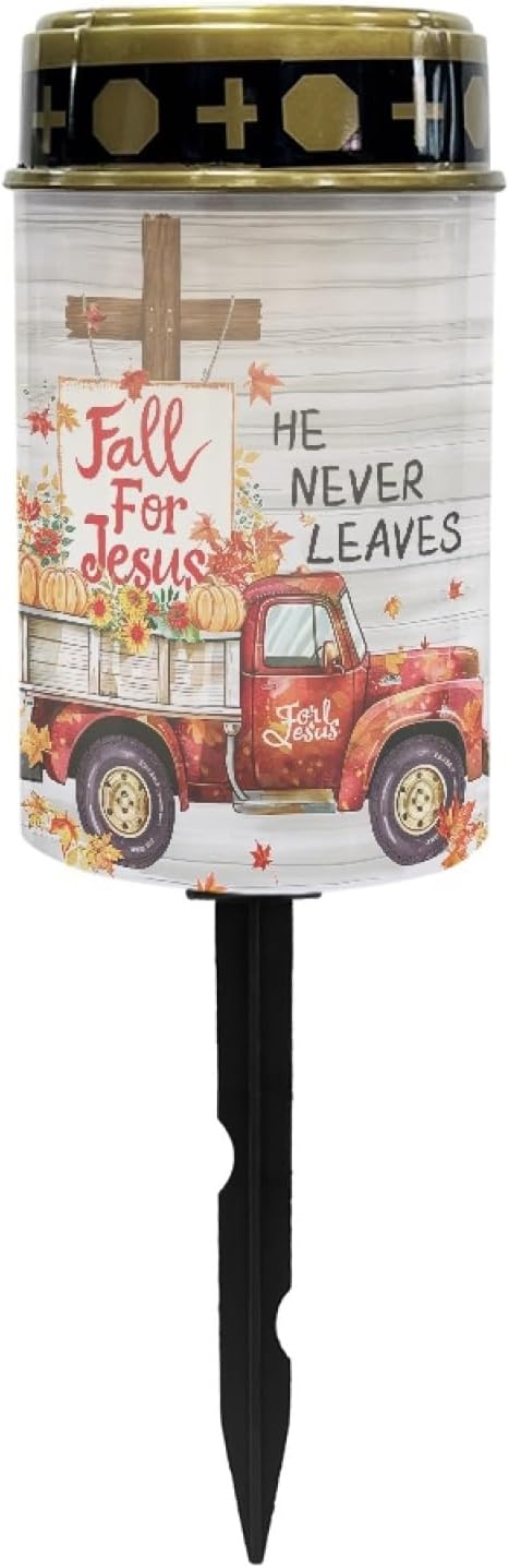 Fall for Jesus Cemetery Lights for Grave,Solar Garden Lights Solar Pathway Lights Outdoor Waterproof Garden Lights | Lumora