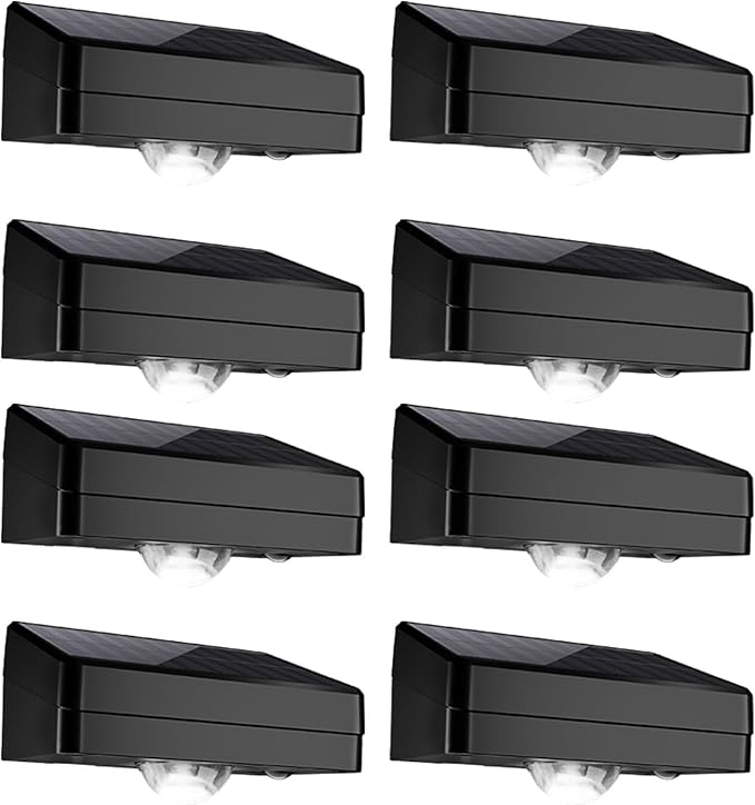 Solar Fence Lights Outdoor Waterproof 8 Pack,Solar Deck Lights with Warm & Cool White + RGB Modes | Lumora