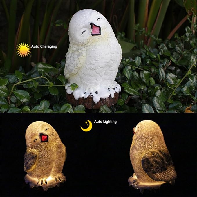 BESPORTBLE Solar Garden Lights Figurine Outdoor Stake Decorative Lights Solar Powered Resin Statue for Yard Patio Lawn Garden Decorations