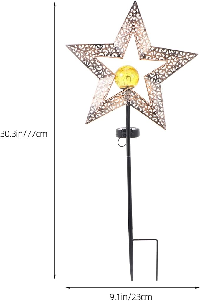 Solar Lawn Light Outdoor Star Hollow Ground Lamp Garden Solar Path Light Yard Landscape Lighting for Patio Lawn