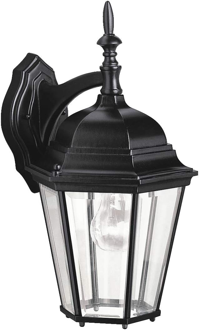 Kichler Madison 17" 1 Light Wall Light with Clear Beveled Glass in Black