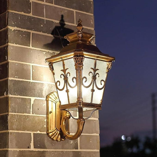 European Outdoor Courtyard Exterior Wall Light,Ip54 Waterproof S Lantern Lamp,Retro Villa Garden Gate Aisle Sconce,E26 Balcony Alumiexpression Artistique M Corridor Porch