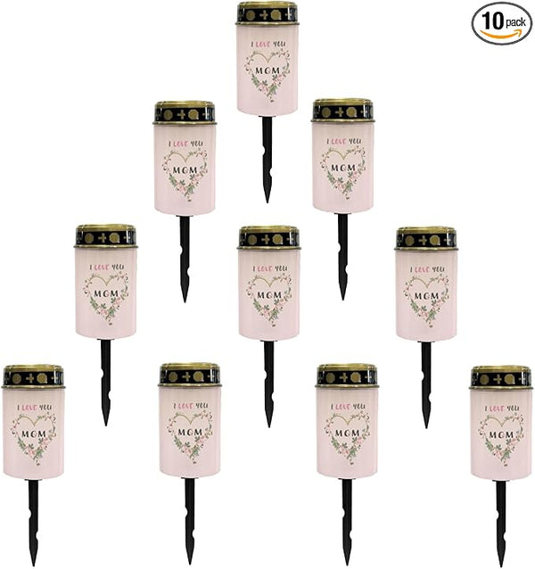 I Love Mom Solar Lights Outdoor Solar Garden Stake Lights Landscape Lighting for Yard Patio Cemetery Decoration for | Lumora