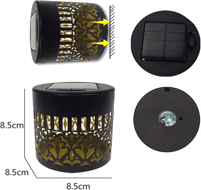 Decorative Solar Mandala Lights, Solar Mandala Lights Outdoor, Metal Solar Powered Outdoor Deck Step Wall Lights for Garden Post Patio Backyard Yard Decor (2Pc Multicolor)