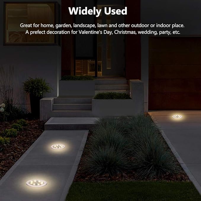 Aogist Solar Ground Lights, LED Garden Disk Lights In-Ground Outdoor Landscape Lighting for Lawn Patio Pathway Yard | Lumora