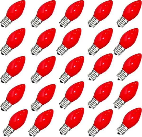 GOOTHY 25 Pack C7 Red Christmas Light Bulbs, C7 Incandescent Christmas Replacement Light Bulbs for Outdoor Indoor | Lumora
