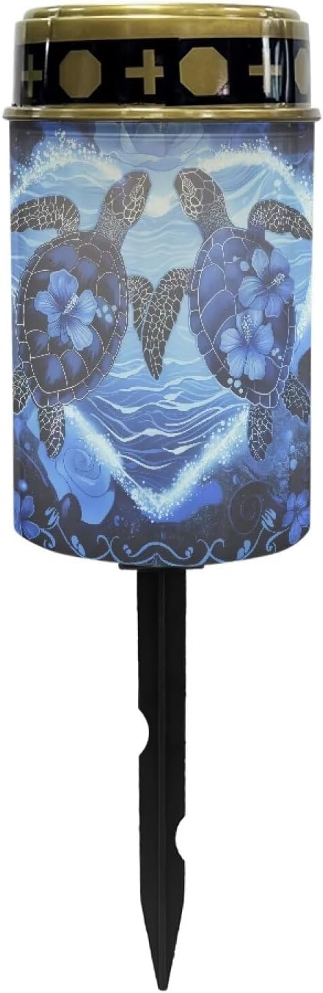 Sea Turtle Solar Stake Lights Multipurpose Memorial Cemetery Decorations Solar Powered Lights Landscape Lights | Lumora