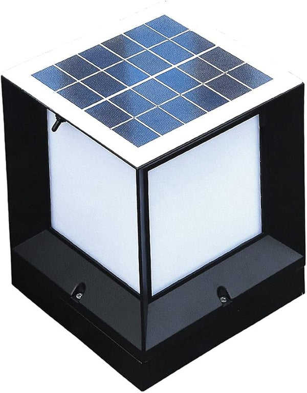 Modern Solar Pathway Lights Minimalist Minimalist Pillar Lamp Fixture with Square Acrylic Shade Garden Solar Lamp | Lumora