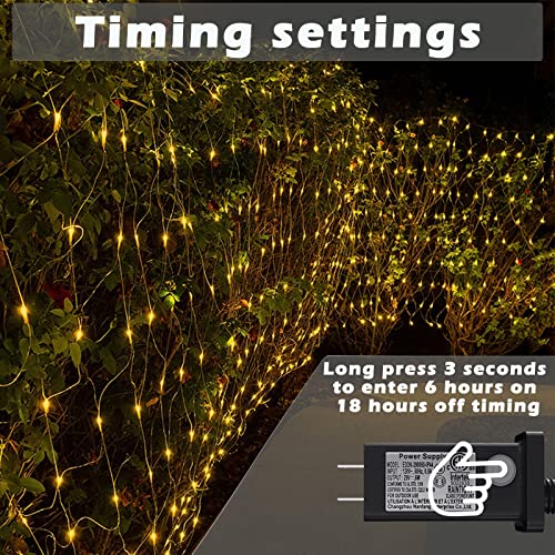 Eueasy LED Net Lights, 480L 10×10 FT Outdoor Mesh Lights for Patio, Gazebo