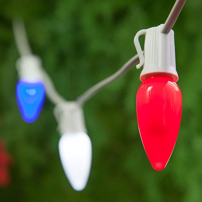 Wintergreen Lighting C9/E17 Light Stringer, 12' Socket Spacing, Outdoor String Light Patio Stringer, Fits C9/E17 | Lumora