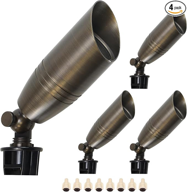 DOSHINE® Solid Brass Landscape LED Spotlights Outdoor Low Voltage Landscape Lighting AC/DC 12V Uplight Accent Light | Lumora