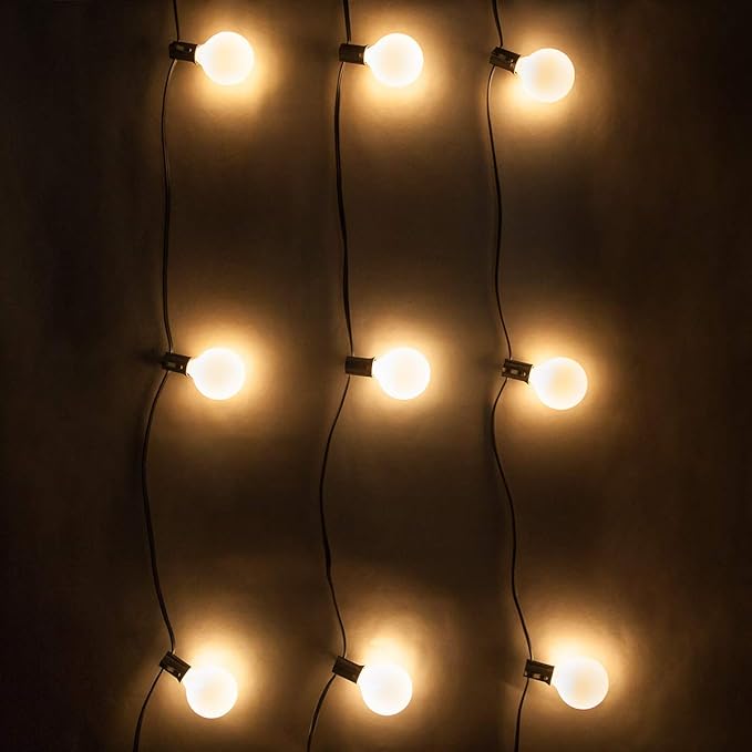 Wintergreen Lighting C9/E17 Light Stringer, 12' Socket Spacing, Outdoor Patio String Light, Fits C9/E17 Size | Lumora