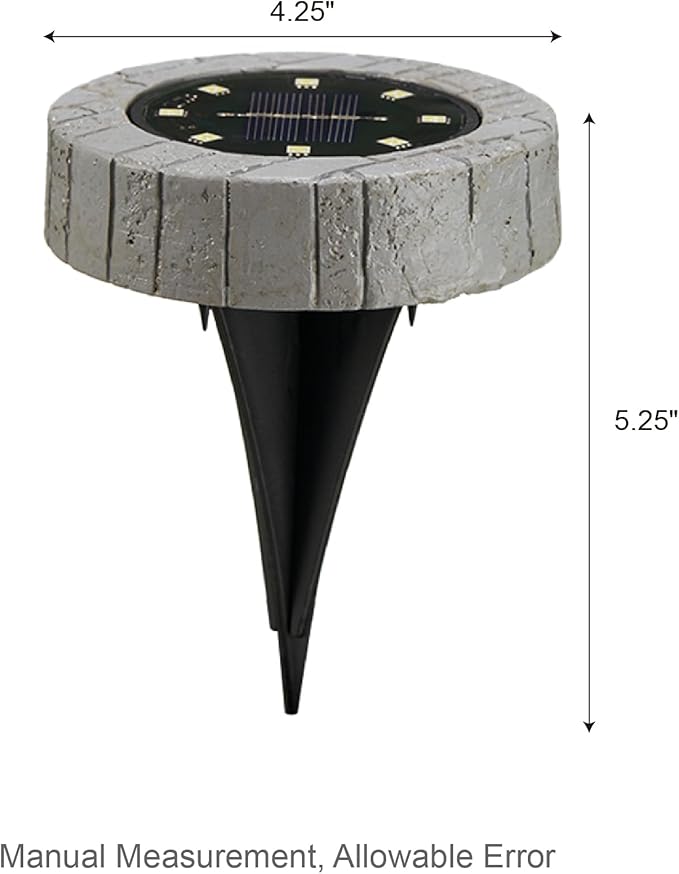 Glitzhome Solar Ground Lights Outdoor Waterproof 4 Pack Resin Solar Garden Lights Disk Lights for Walkway Yard | Lumora