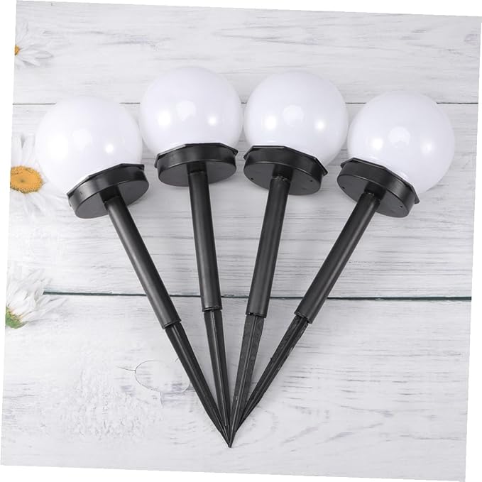 4pcs Solar Lawn Lights Outdoor Waterproof Ground Plug Courtyard Path Lighting Warm White Solar Garden Lights for Landscape and Patio