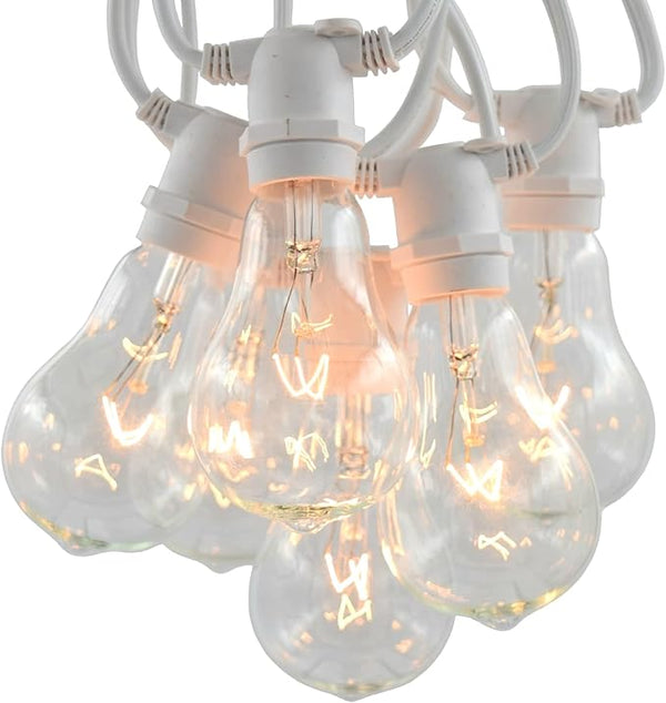 Hometown Evolution, Inc. Commercial Grade Vintage Edison Outdoor String Lights (PS50 Clear - Commercial White Wire | Lumora