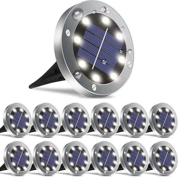 Generic 12 Pack Gardern Solar Ground Deck/Pathway/Ground Light, Black | Lumora