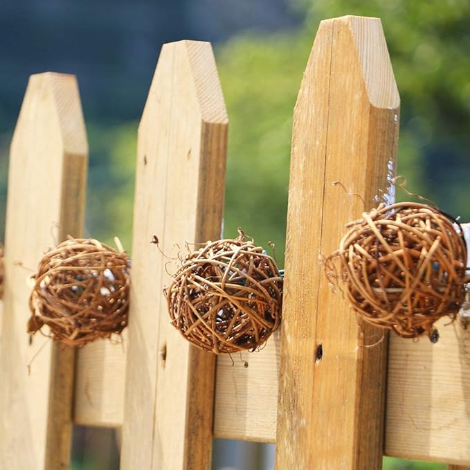 ACRAFT Handmade Dark Brown Rattan Ball String Lights Plug in Fairy Lights for Indoor Outdoor Patio Garden Balcony | Lumora