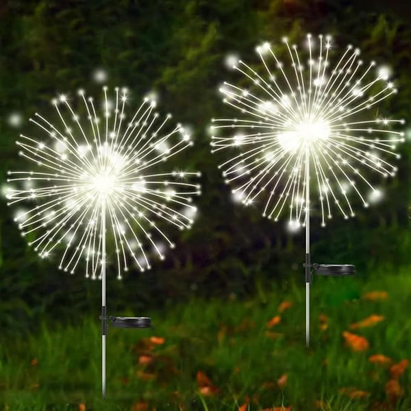 Solar Garden Lights Outdoor,Waterproof Garden,2 Pack 200 LED Twinkling Firework Lights Decorative with 8 | Lumora
