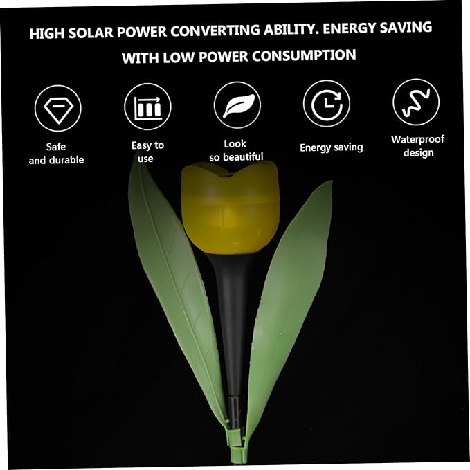 DOITOOL 2pcs Solar Led Garden Lights Design Outdoor Solar Pathway Lights for Driveway Energy Saving Auto Sensor Yellow and Colors