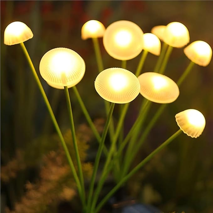 QUQUQ Solar Pathway Lights Solar Jellyfish Stake Lights IP65 Waterproof Outdoor Garden Light Yard Patio Decor