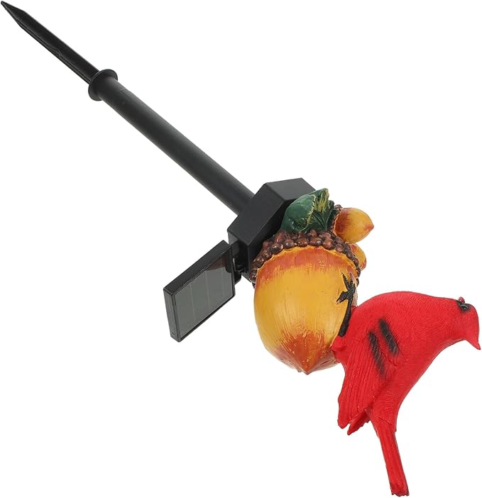 Didiseaon Red Cardinal Yard Stake, Solar Cardinal Garden Decor Bird Figurine with Nuts Solar Light Outdoor Stake Patio Yard Lawn Porch LED Pathway Christmas Decorations