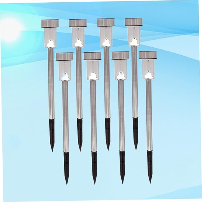 8Pcs Solar Ground Lights LED Outdoor Garden Landscape Lamps for Pathway Lawn and Driveway Easy Installation White | Lumora
