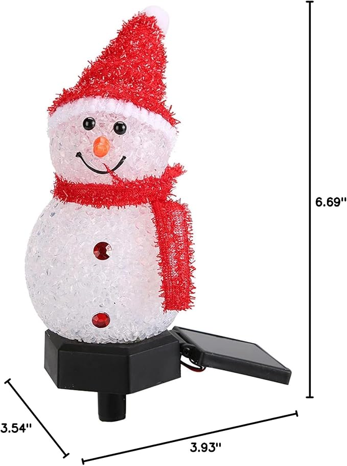 Christmas Solar Pathway Lights, Outdoor Water Proof LED Solar Energy Saving Snowman Christmas Garden Light for Lawn Courtyard Decoration
