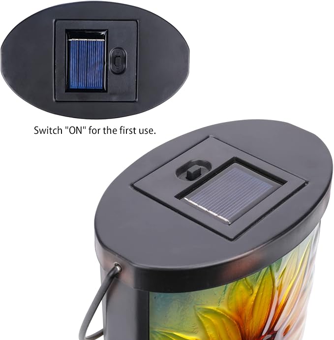 Hanging Solar Lantern Outdoor Waterproof LED Solar Lights Sunflower Decorative Solar Lanterns Tabletop Lamp for | Lumora