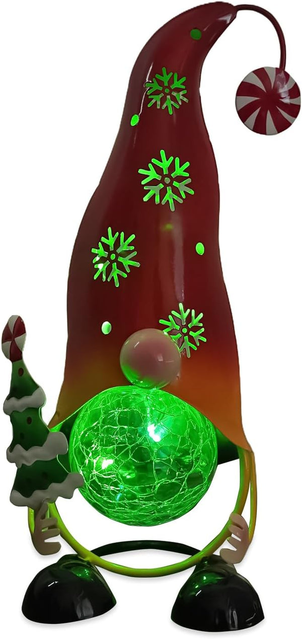 HONGLAND Christmas Decorations Outdoor Solar Gnome Yard, Color Changing LED Lights with Snowflake Hollowed-Out Hat | Lumora