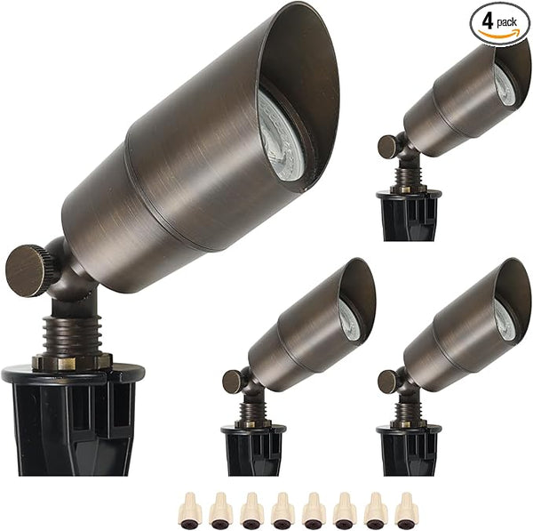 DOSHINE® Solid Brass Landscape LED Spotlights Outdoor Low Voltage Landscape Lighting AC/DC 12V Uplight Accent Light | Lumora