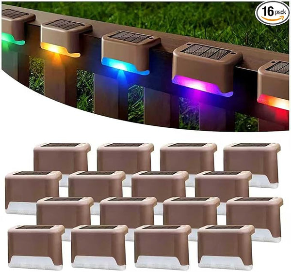 Solar Deck Lights Outdoor 16 Pack,Solar Step Lights Waterproof for Stairs,Step,Patio Front Porch,Backyard | Lumora