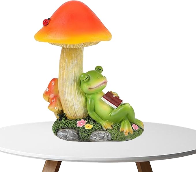 Mushroom Solar Lights - Mushroom Solar Lights Outdoor, Frog Solar Light Resin Figurine Waterproof | Led Mushroom Garden Lights Outdoor Frog Sleeping Sculpture for Patio Yard Lawn Decoration