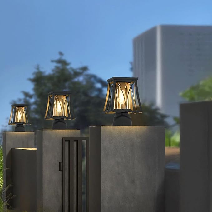 Outdoor Solar Post Light with Wired Option, Square Pillar Light for Fence and Gate, Exterior Post Lamp and Column | Lumora