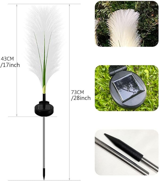 Ulalaza 2PCS Garden Solar Lights Multi-Color Changing LED Flower Stake Light Decorative Landscape Lawn Yard Outdoor Lights Length 430 * 730mm/17 * 29inch