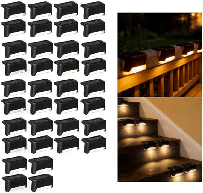 16/8 Set Solar Outdoor Step Lights, LED Landscape Lights, with IP55 Protection Rating, Suitable for Stairs, Steps | Lumora