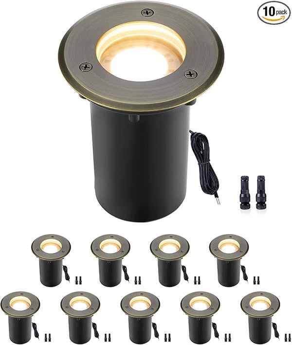 Gardenreet 12V Well Light - Brass Ip65 Waterproof Low Voltage Electric In-Ground LED Landscape - Outdoor Path Light | Lumora