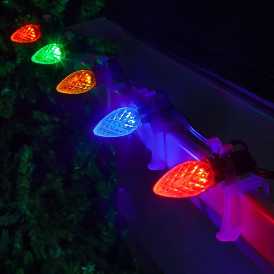 Wintergreen Lighting C7 OptiCore Commercial Multicolor Christmas Lights - LED Christmas String Lights, Outdoor Christmas Holiday Lights; Green Wire (25 Lights, 25 ft)