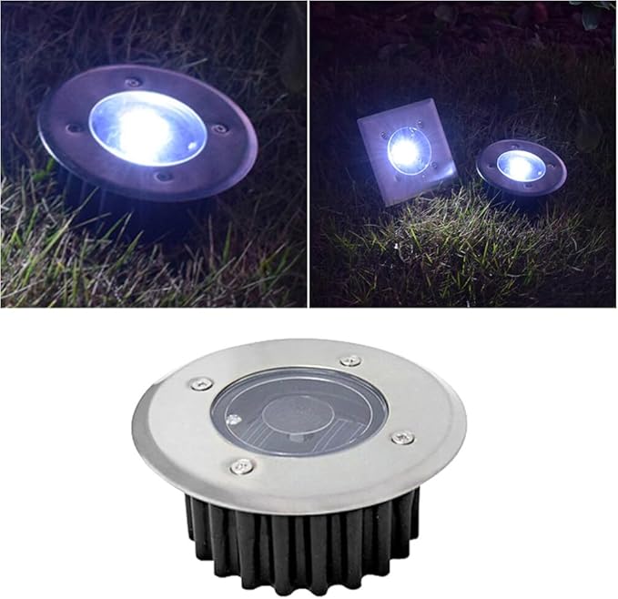 DOITOOL Flat Solar Lights Outdoor Pathway: 4PCS Lights Outdoor Waterproof Solar Ground Lights - Solar Disk Light | Lumora