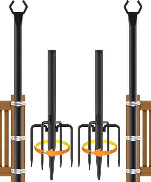 2 Pack String Light Poles,Metal Poles for Hanging Outdoor Light Strings,2 Pack 10 FT Light Poles Stand for Outside | Lumora