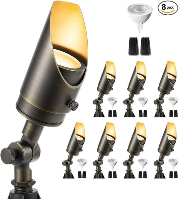 Gardenreet Brass Spot Light - Outdoor Landscape Spotlights Low Voltage, LED 12V Landscaping Uplights All Weather | Lumora