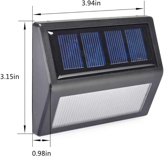 Solar Deck Lights Outdoor 6 Pack, Waterproof LED Solar Step Lights for Stair Railing Patio Fence Wall Walkways, Daylight White