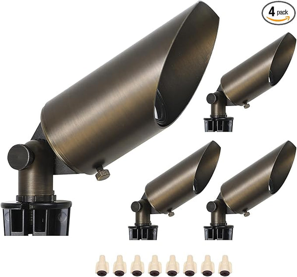 DOSHINE® Solid Brass Landscape LED Spotlights Outdoor Low Voltage Landscape Lighting AC/DC 12V Uplight Accent Light | Lumora