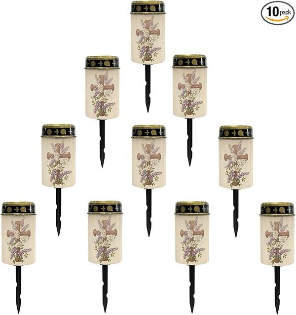 Solar Lights Outdoor Grave Crosses for Cemetery,Solar Garden Stake Lights Outdoor Powered Landscape Lighting Warm | Lumora