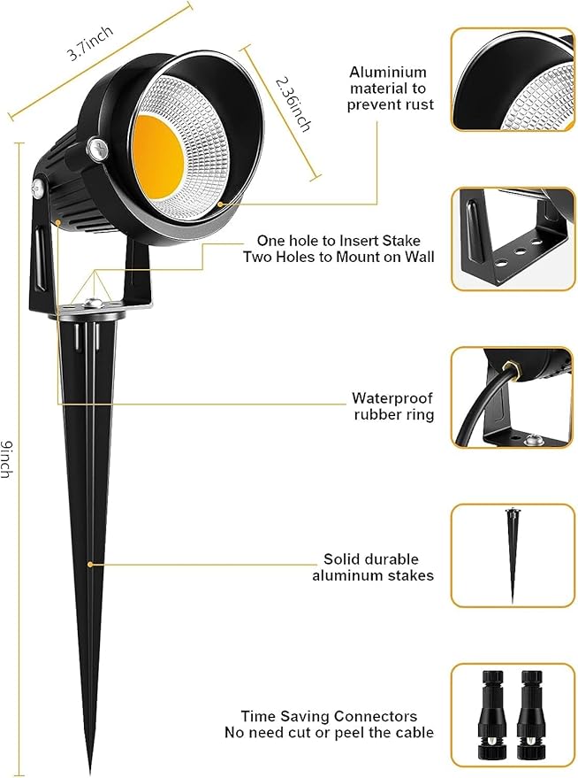 ZUCKEO 5W LED Low Voltage Landscape Lights with Timer Transformer 12V 24V Outdoor Landscape Lighting Kit with | Lumora