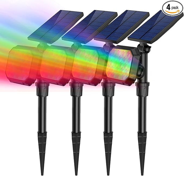 ROSHWEY Solar Spot Lights Outdoor, Colored Solar Outdoor Lights Waterproof Christmas Solar Powered Spotlight | Lumora