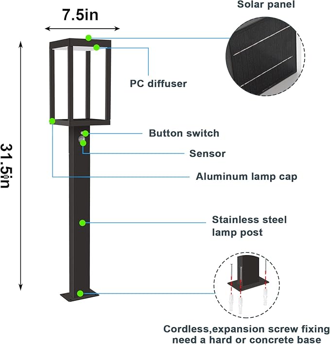 Solar Outdoor Path Light Motion Sensor Lawn Bright Lamp,LED Waterproof Aluminum Landscape Lighting Pathway High Lumen for Garden Yard Lawn Walkway Driveway Dusk to Dawn PIR Square Decoration